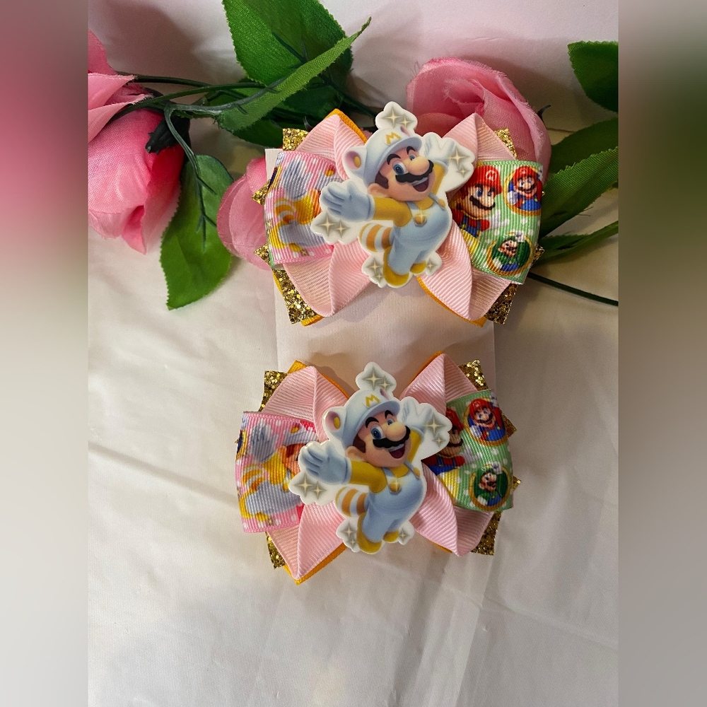 Hair Bows Set Mario